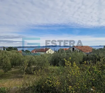 Građevinsko zemljište PRODAJA Tkon 713 m2, 80 m od mora, pogled na more