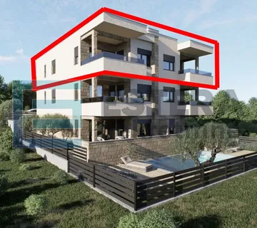Apartman 133 m2 PRODAJA NOVOGRADNJA Penthouse, 5s, 2. kat, zajednički bazen, POGLED NA MORE - Mandre, Kolan