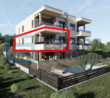 Apartman 69 m2 PRODAJA NOVOGRADNJA 3s, priz, zajednički bazen - Mandre, Kolan