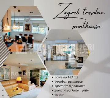 Stan Stenjevec, atraktivan dizajnerski Penthouse pov. 135 m² + terasa - Zagreb