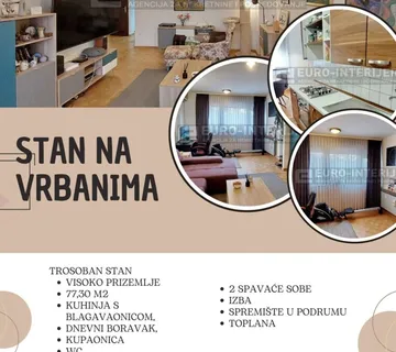 Stan: Zagreb - Vrbani, trosoban 77.30 m², BEZ PROVIZIJE! - Vrbani, Vižinada