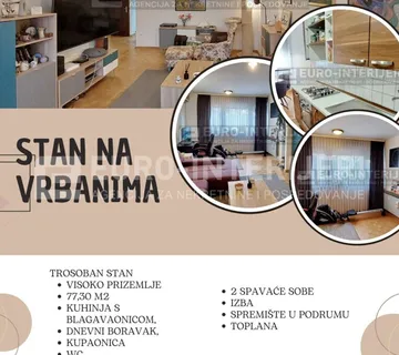 Zagreb - Vrbani, trosoban stan 77.30 m², BEZ PROVIZIJE!