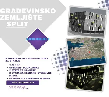 Građevinsko zemljište - Split površine 4.834 m², BEZ PROVIZIJE!