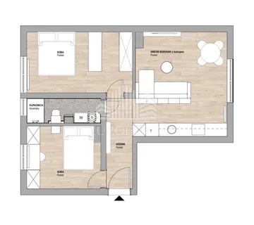 Širi centar, novoadaptiran trosoban stan, 54 m2 - cover