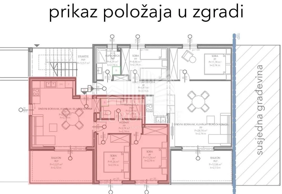 ČIOVO- SALDUN- Stanovi zgrada Z2, Dvosoban stan na 2 katu - cover