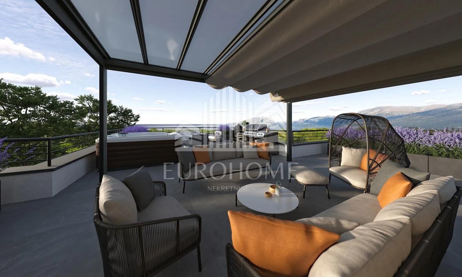 PAG, MANDRE, Luksuzni penthouse, 100m2 rooftop. Top lokacija. Pogled - cover