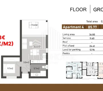 NIN, RESIDENCE ADRIATIC, Apartman u prizemlju, 50m2