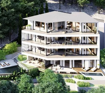 Opatija, prekrasan luksuzni trosoban stan, NKP 97 m2, pogled na more