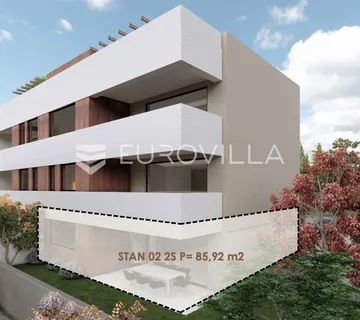 Zadar, Borik moderno koncipiran dvosobni stan u prizemlju s vrtom 85,92 m², S2 - cover