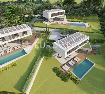Raša, Sveti Lovreč Labinski, građevinska parcela s direktnim pogledom na more - Rabac, Labin