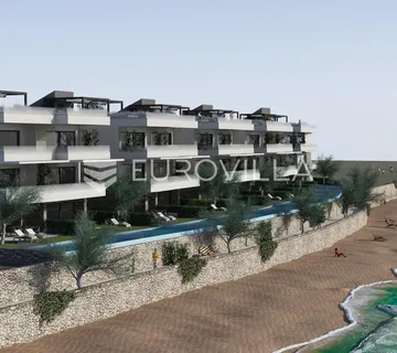 Otok Pag, plaža Perilo, trosoban stan u luksuznoj novogradnji PRVI RED DO MORA - Povljana