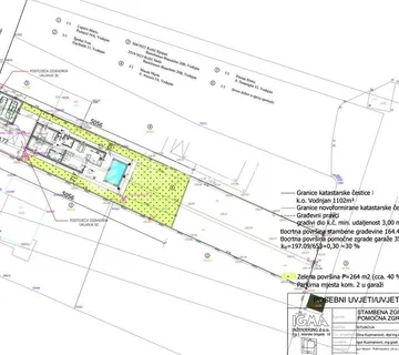 Istra, Vodnjan, građevinsko zemljište s glavnim projektom 1124 m2