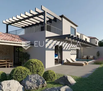 Istra, Šišan, moderna dvojna kuća s bazenom 140 m3