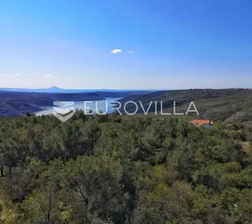 Istra, Puntera, Građevinsko zemljište 1049 m² s otvorenim pogledom na more - Puntera, Barban