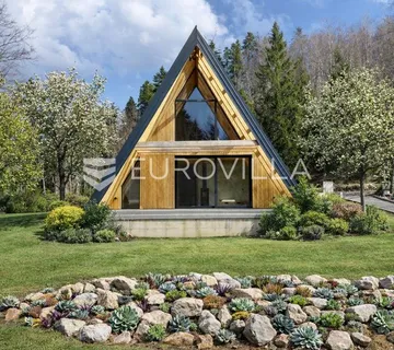 Mrkopalj, Sunger, moderna A, frame kuća u šumi sa saunom - cover
