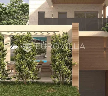 Istra, Ližnjan, građevinsko zemljište 523 m², pravomoćna dozvola za vilu 523 m², pogled na more