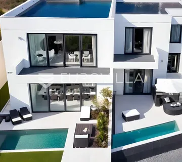 Tisno, moderna dvojna kuća s bazenom, 150 m od mora, novogradnja 107.47 m² - cover