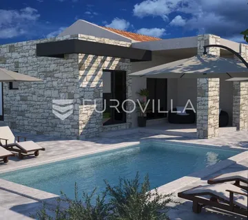Svetvinčenat, Čabrunići - prekrasna moderna samostojeća prizemnica, s bazenom 24 m2, 92.73 m2 - Čabrunići, Svetvinčenat