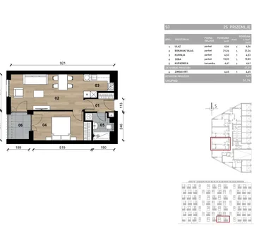 Zagreb, Vrapče, novogradnja, dvosoban stan u prizemlju sa zimskim vrtom, 51,94 m²