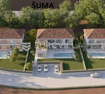 Istra, Kaštelir, građevinsko zemljište s projektom i pogledom na more - cover