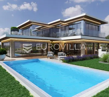 Trogir, Vinišće, luksuzna, jedinstveno villa suvremenog dizajna s bazenom, pogled na more - cover