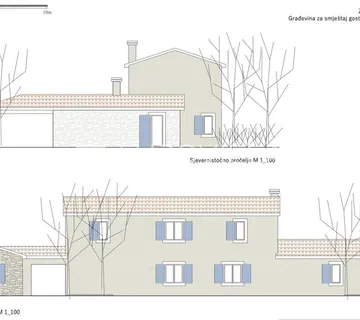 Istra, Kranjčići, građevinsko zemljište 10353m2 s projektom za gospodarsku građevinu