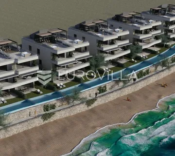 Otok Pag, plaža Perilo, trosoban stan u luksuznoj novogradnji PRVI RED DO MORA - Povljana