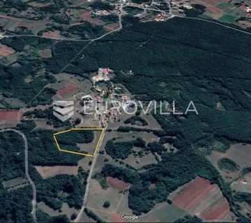 Žminj, veliko poljoprivredno zemljište uz sami asfalt i vile s bazenima