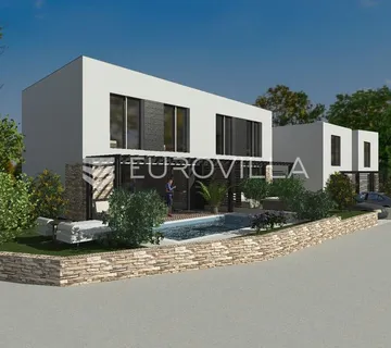 Istra, Tar, novogradnja - kuća u nizu 75,18 m2 s bazenom i dvorištem 800m od mora - Vabriga