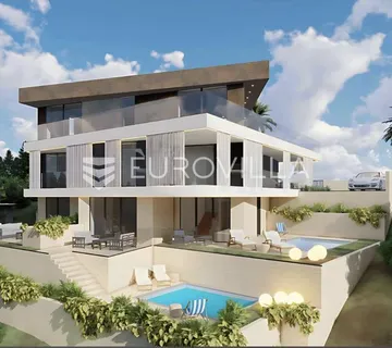 Krk, moderna luksuzna NOVOGRADNJA, trosobni dvoetažni stan 132 m², terasa, vrt, balkon - Muraj, Krk