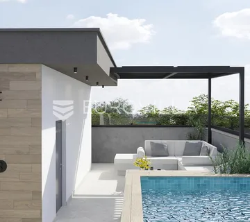 Zadar, Vir, penthouse s krovnim bazenom 350m od mora - cover