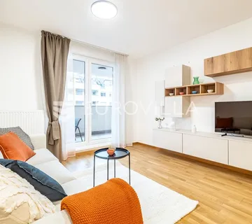 Zagreb, ŠPANSKO, moderan dvosoban stan u novogradnji, dva garažna parkirna mjesta, PRVO USELJENJE