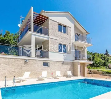 Ičići, Poljane, elegantna vila s panoramskim pogledom 275 m2, bazen, garaža - cover