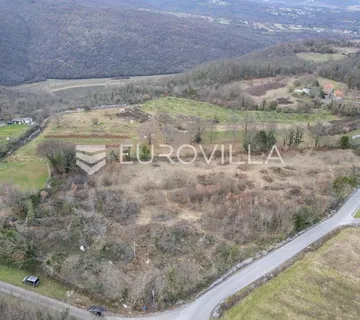 Istra, Labin, Šumber, prostrano građevinsko zemljište s pogledom na Učku