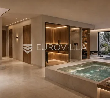 Brač, Sutivan, moderna vila u izgradnji s otvorenim pogledom na more
