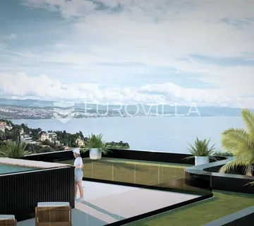Opatija, Ičići, penthouse u elitnoj novogradnji s prostranom terasom i bazenom - cover