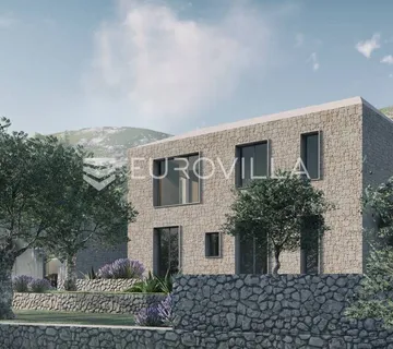 Otok Hvar, Jelsa, atraktivno građevinsko zemljište 1110,50 m² s idejnim projektom - Vrisnik, Jelsa