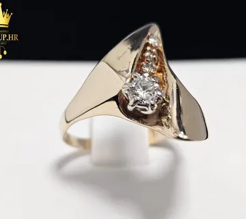 ZLATNI PRSTEN S DIJAMANTIMA 0.16ct 14K / R1, RATE ! - cover
