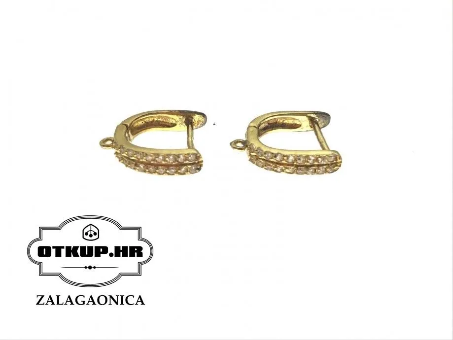 POZLAĆENE SREBRNE NAUŠNICE 2.65G .925 / R1, RATE !! - cover