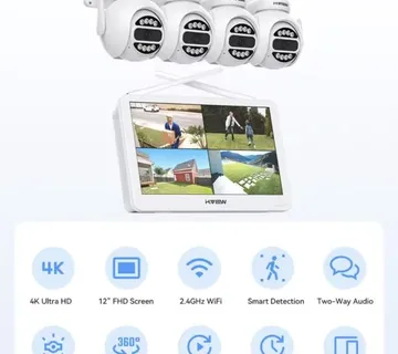 4CH VIDEONADZOR WIFI OKRETLJIVE kamere sa snimačem 2TB + MONITOR - cover