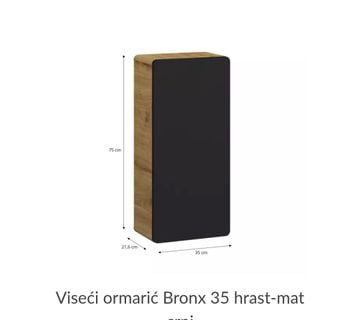 Prodajem novi viseči ormarič Bronx 35/hrast-mat crni  - cover