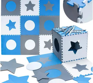 Podloga za bebe puzzle – 9 elemenata, 180×180 cm - cover