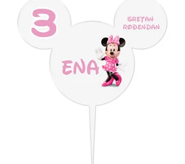 Personalizirani toper za rođendansku tortu Minnie - cover