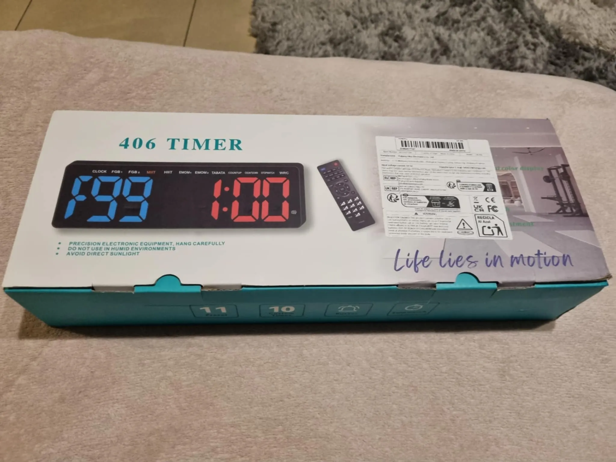 Digitalni zidni sat s timerom i štopericom (LED, 6 znamenki) - cover