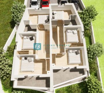 VODICE, novogradnja, dvojna kuća, 650 m od mora, vrt 120 m2, S1 - cover