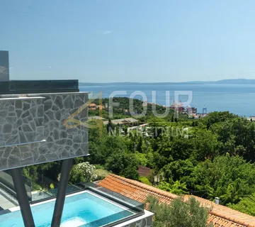 Rijeka, Kozala, novogradnja, luksuzna etaža s bazenom, 98.37m2, 3s+db, pogled na more