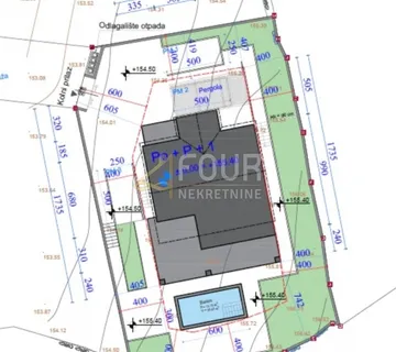 Otok Krk, Milohnići, građevinsko zemljište 550m2, projekt kuće s bazenom - cover