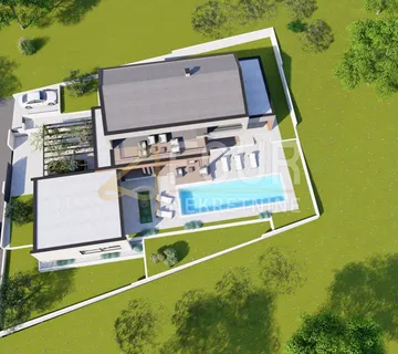 Istra, Labin, zemljište 1.031m2 s građ. dozvolom za kuću s bazenom!