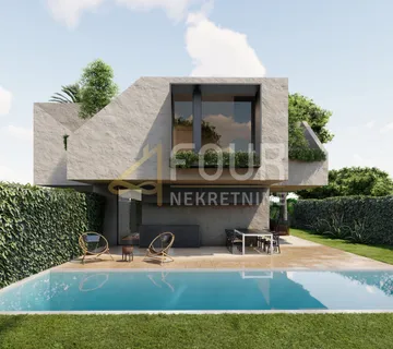 Istra, Županići, novogradnja, u naravi dvojna kuća, bazen i okućnica - cover