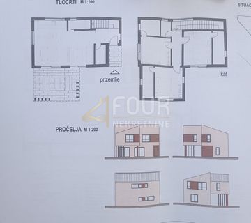 Istra, Vodnjan - okolica, građevinsko zemljište s projektom kuće s bazenom - cover